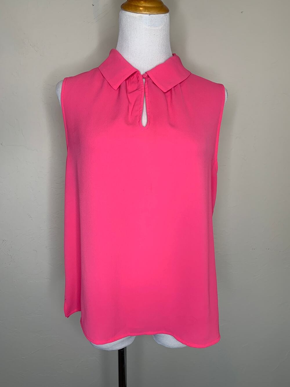 Cece Hot Pink Blouse Sz Small Polo Shirt